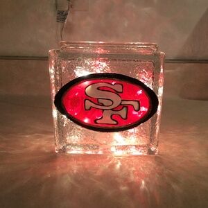 New, San Francisco 49ers HandPainted light up Stained glass block